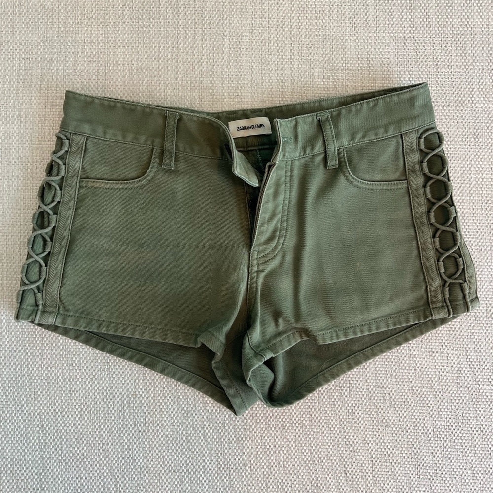 Zadig&Voltaire khaki mini shorts ( vintage effect )